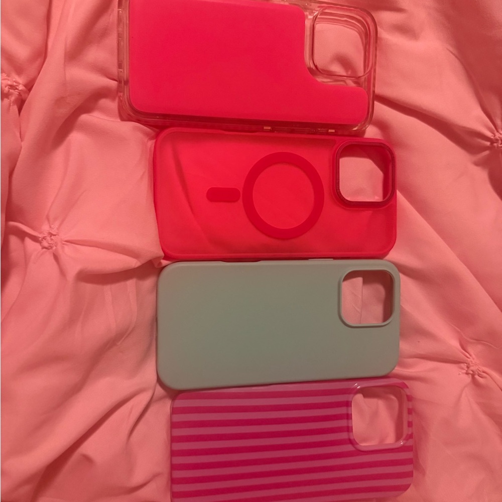Stylish Pink and Gray Phone Case Set